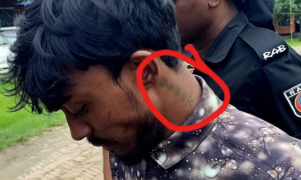 সাংবাদিক তুহিন হত্যার আসামি স্বাধীনের ঘাড়ে ট্যাটু, লেখা ‘ডেঞ্জার’