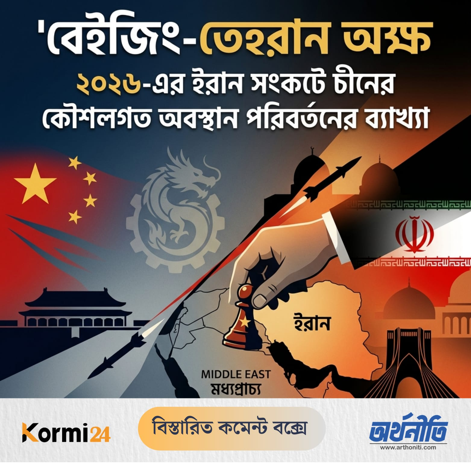 বেইজিং-তেহরান অক্ষ: ২০২৬-এর ইরান সংকটে চীনের কৌশলগত অবস্থান পরিবর্তনের ব্যাখ্যা