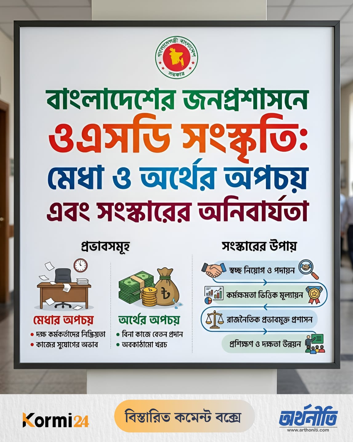 বাংলাদেশের জনপ্রশাসনে ওএসডি সংস্কৃতি: মেধা ও অর্থের অপচয় এবং সংস্কারের অনিবার্যতা