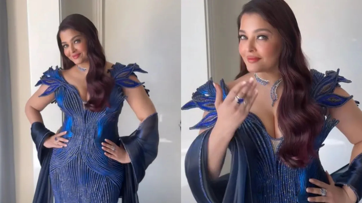 ‘নীলাম্বরী’ ঐশ্বরিয়া: কানের শেষবেলার মুগ্ধতা