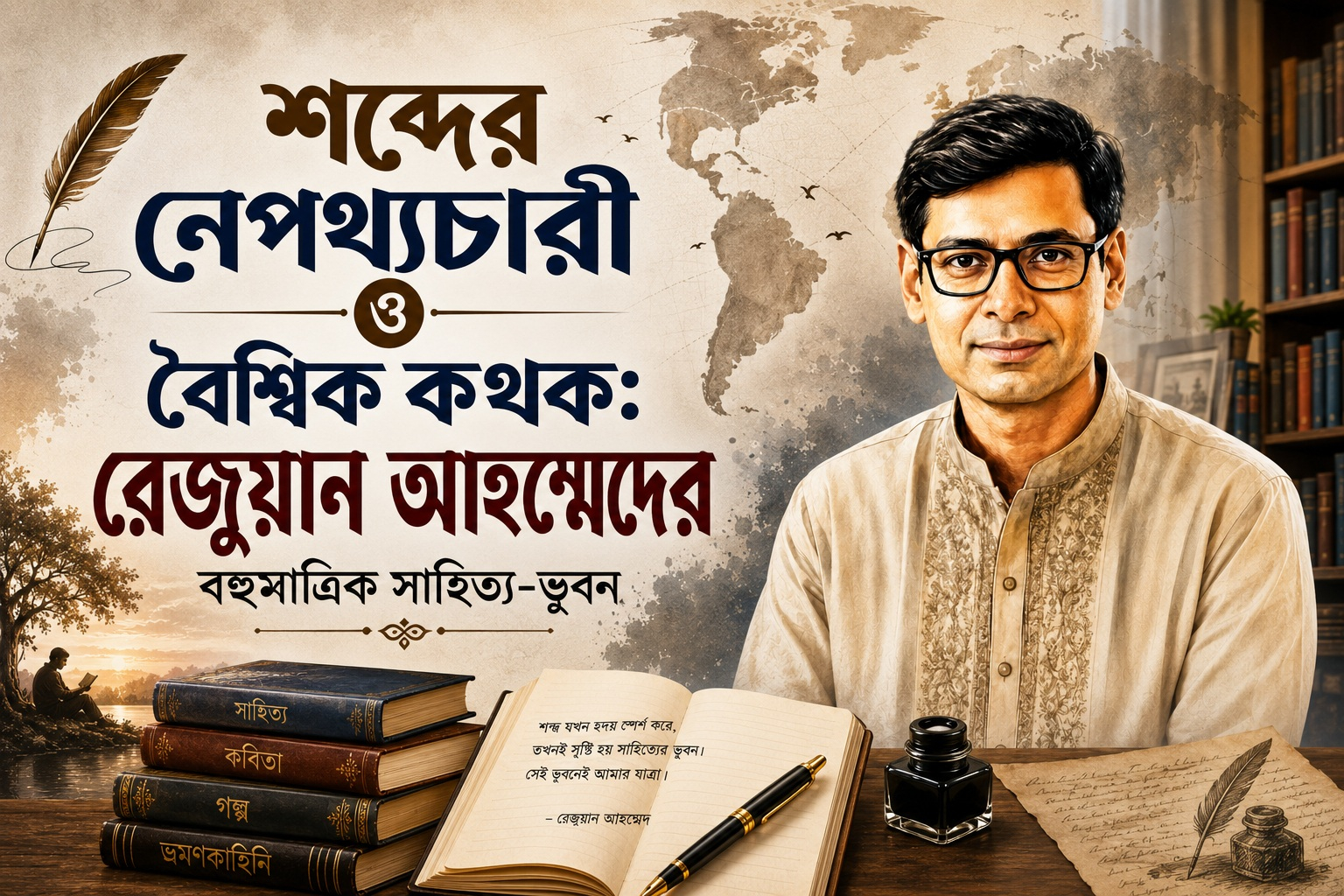 শব্দের নেপথ্যচারী ও বৈশ্বিক কথক: রেজুয়ান আহম্মেদের বহুমাত্রিক সাহিত্য-ভুবন